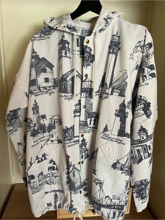 Vintage Jackets & Blazers - Vintage West Coast Lighthouse Print Jacket